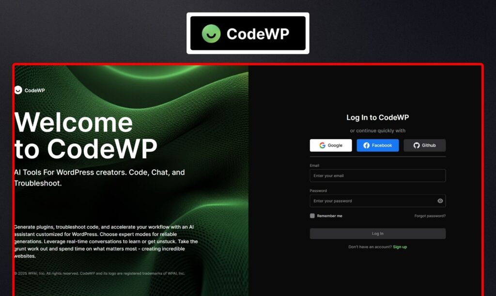Image showing "Codewp"