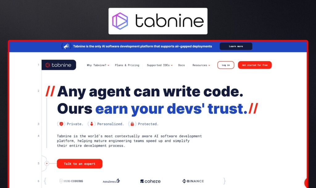 Image showing "Tabnine"